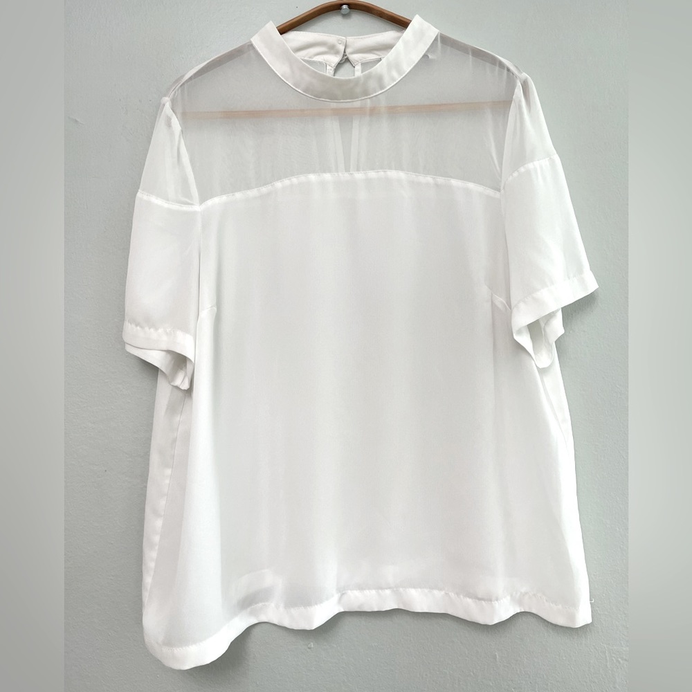 ASOS sheer/ semi sheer blouse, White Sz 12